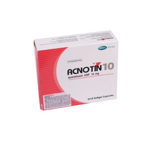 Acnotin 10mg Isotretinoin Mega (H/30v) (HỘP)