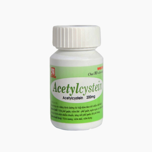 Acetylcystein 200mg Nadyphar (C/80v) (Chai 80 viên)