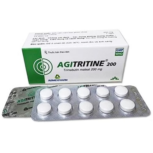 Agitritine (Trimebutin 200mg) Agimexpharm (H/50v) (Hộp 5 vỉ x 10 viên)