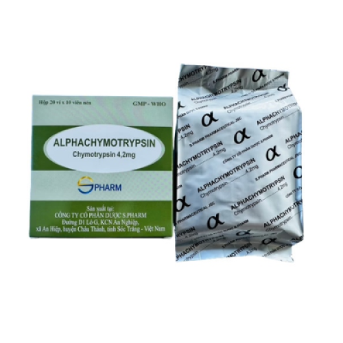 Alphachymotrypsin 4.2mg S.Pharm (T/72H/200v) (HỘP)