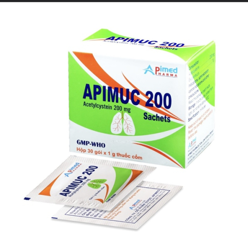 Apimuc Acetylcystein 200mg Apimed (H/30gói)* (HỘP)