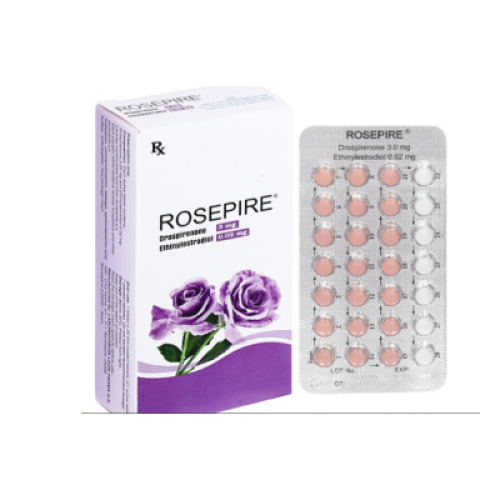 Ngừa Thai Rosepire 3mg/0.02mg Leo (H/28v) (Tím) (HỘP)