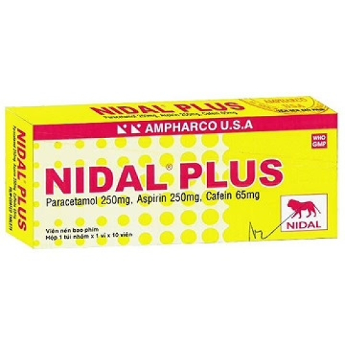 Nidal Plus Ampharco (Para+Aspirin+cafe)(H/30v) (HỘP)