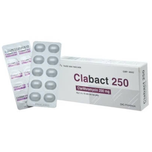 Clabact (Clarithromycin 250mg) Dhg (T/208H/20v) (HỘP)