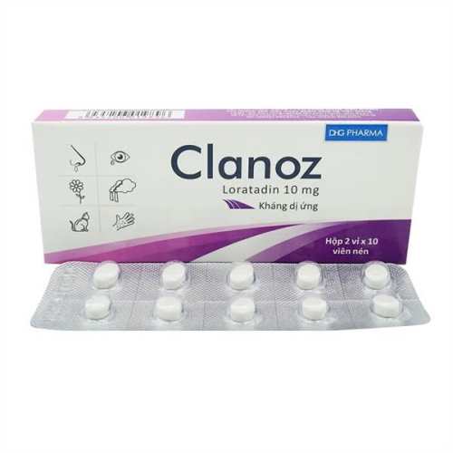 Clanoz Loratadin 10mg Dhg (T/720H/20v) (HỘP)