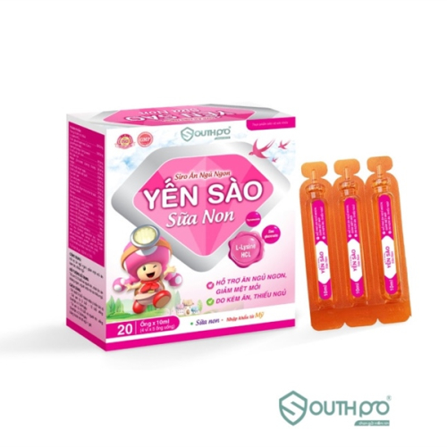 Siro Ăn Ngủ Ngon Yến Sào Sữa Non Southpro(T/48H/20ống/10ml) (HỘP)