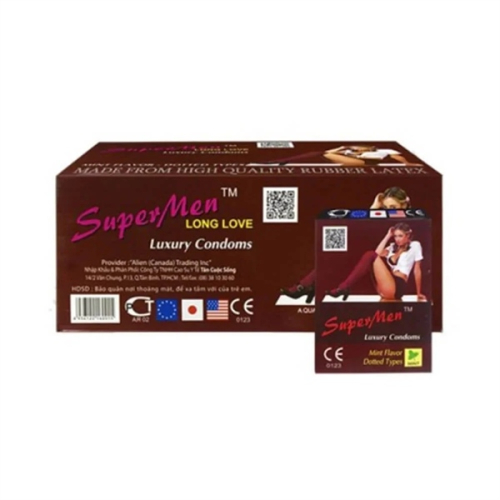 Bao Cao Su Kéo Dài Supermen Long Love (H/12H/120 Cái) (HỘP)