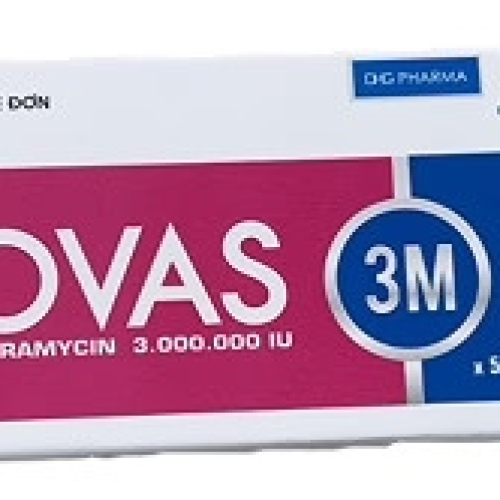 Rovas 3M ( Spiramycin 3.000.000 IU) DHG(T/420/10V)(TT) (HỘP)