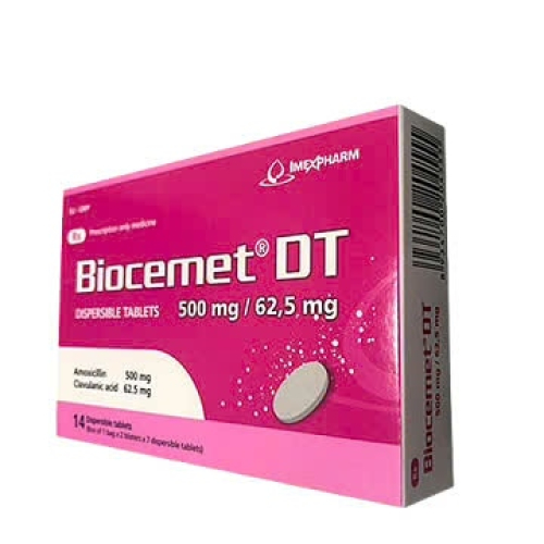 Biocemet dt 500mg/62.5mg imexpharm (h/14v) (HỘP)