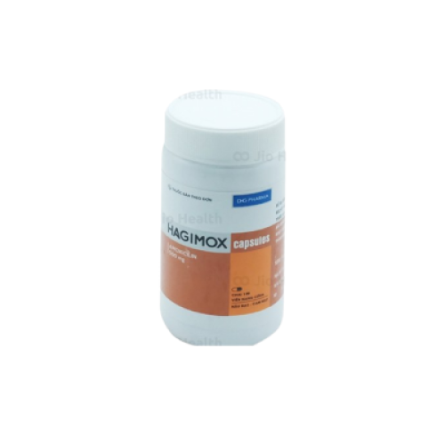 Hagimox (Amoxicillin 500mg) DHG (nâu bạc-cam bạc) (T/126C/100V)(TT) (CHAI)