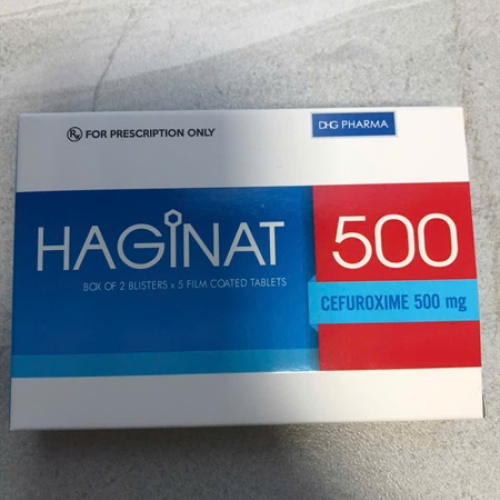 Haginat (cefuroxim 500mg) Dhg (T/192H/10v)(TT) (HỘP)