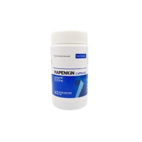 Hapenxin (Cephalexin 500mg) DHG (xanh-tim) (T/126C/100v) (CHAI)