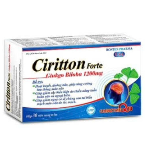 HOẠT HUYẾT DƯỠNG NÃO CIRITTON FORTE ROSTEX PHARMA (H/30V) (HỘP)
