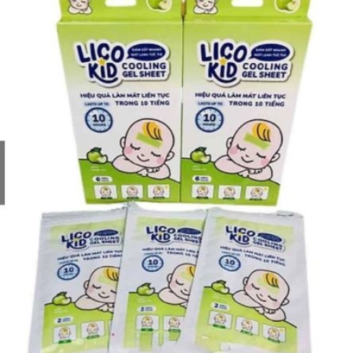 Hộp Dán Hạ Sốt Lico Kid Cooling Gel Sheet Hương Táo Liworldco (H/3g/2m) (HỘP)