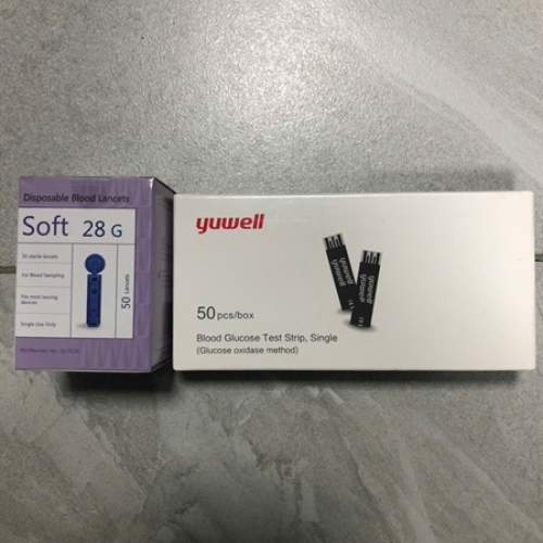 Bộ Que Thử Và Kim Thử Đường Huyết Yuwell Y330 (H/50 Que + H/50 Kim) (Hộp x 50 que)