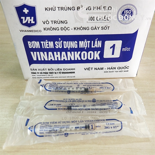 Bơm tiêm 1cc Vinahankook H/100 cái (hộp)