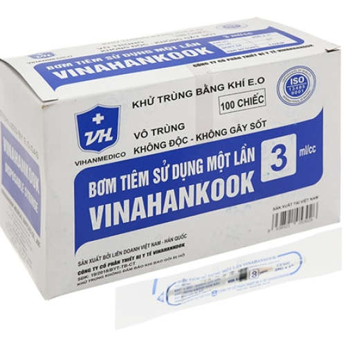 Bơm tiêm 3cc Vinahankook (H/100 cây) (HỘP)