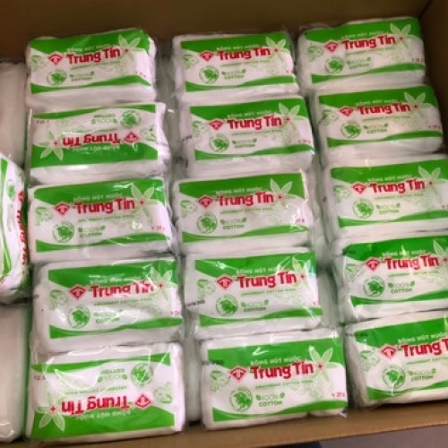 Bông Y Tế Trung Tín 25g (Thùng/100bịch) (Xanh Lá) (BỊCH)