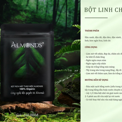 Bột rửa mặt thảo dược (Bột linh chi) (kèm quà tặng)