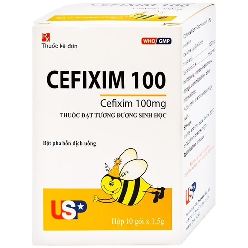 Cefixim 100mg Usp (H/10g/1.5g)(Con Ong) (Hộp 10 gói x 1,5g)