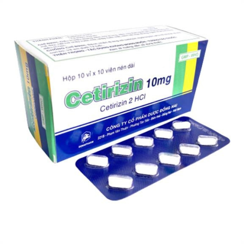 Cetirizin 10mg Donaipharm (H/100v) (Trắng) (HỘP)