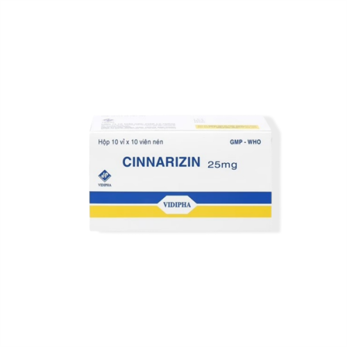 Cinnarizin 25mg Vidipha (10 vỉ x10v) (hộp)