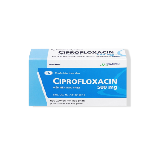 Ciprofloxacin 500 Imexpharm (H/20v)(TT)! (HỘP)