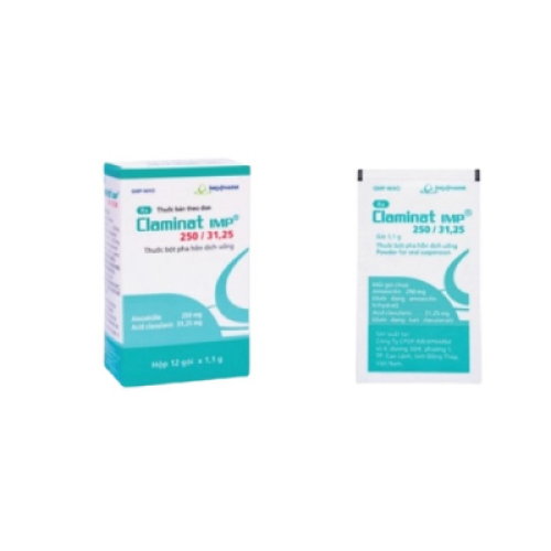 Claminat 250/31.25mg Imexpharm (Hộp/12gói/1.1gram) (HỘP)