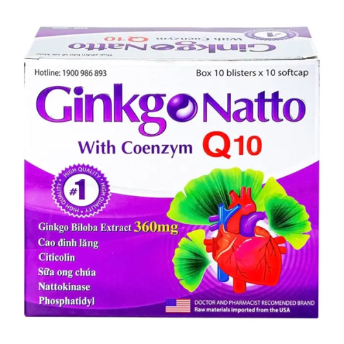 Ginkgo Natto With Coenzym Q10 Mediusa (H/100v) (HỘP)