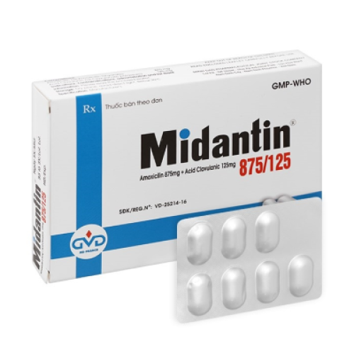 Midantin 875/125 Minh Dân (T/78H/14v Nén)* (HỘP)