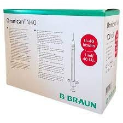 Omnican 40 (đầu đỏ) 1ml/40IU Braun hộp 100 cái (HỘP)