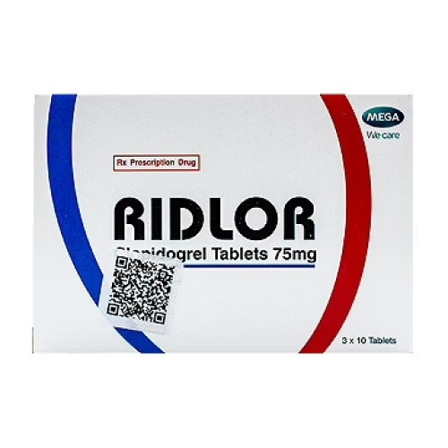 Ridlor Clopidogrel 75mg Mega (H/30v) (HỘP)
