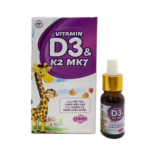 Vitamin D3 & K2 Mk7 Màu Tím Hải Linh (C/10ml) (HỘP)