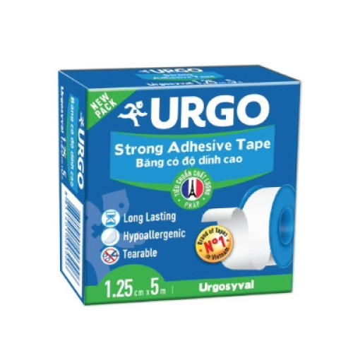 Băng Keo Lụa Urgosyval Strong Adhesive Tape 1.25cmx5m Urgo (CUỘN)
