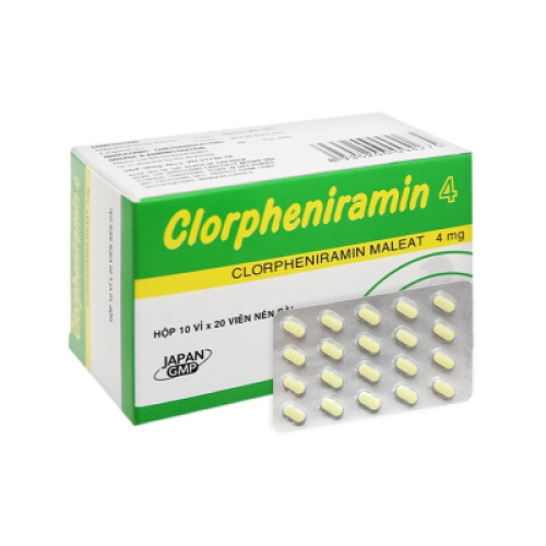 Clorpheniramin 4mg (T/135H/200v) DHG (HỘP)