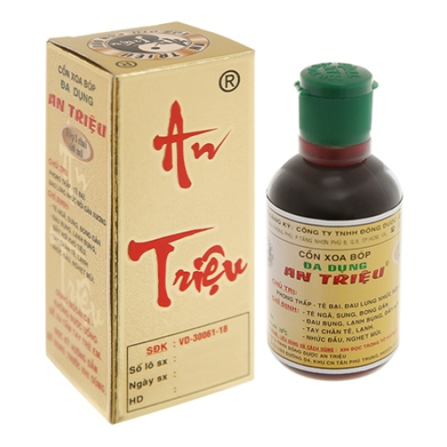 Cồn Xoa Bóp Đa Dụng An Triệu (C/60ml) (Hộp 1 chai 60ml)