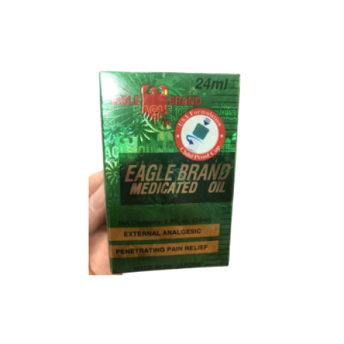 Dầu Gió Xanh Con Ó Mỹ Eagle Brand Medicated Oil 24ml(THƯỜNG 2)(2 NẮP) (CHAI)