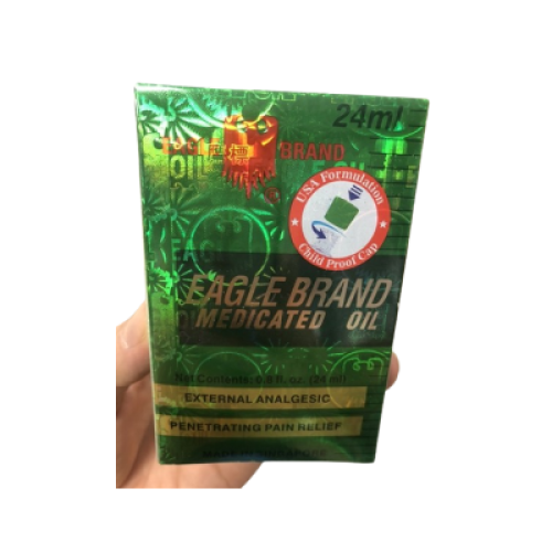 Dầu Gió Xanh Con Ó Mỹ Eagle Brand Medicated Oil 24ml(XỊN)(2 NẮP) (CHAI)