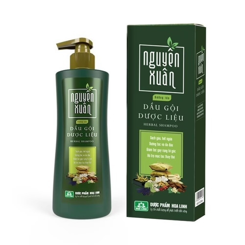 Dầu Gội Dược Liệu Dưỡng Tóc Nguyên Xuân Hoa Linh Có Vòi (C/250ml) (Xanh) (CHAI)