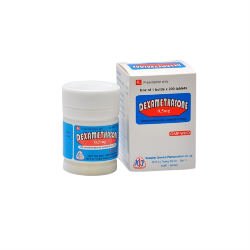 Dexamethasone 0,5mg vàng Mekopha C/200v Có vỏ Hộp (TT) (HỘP)