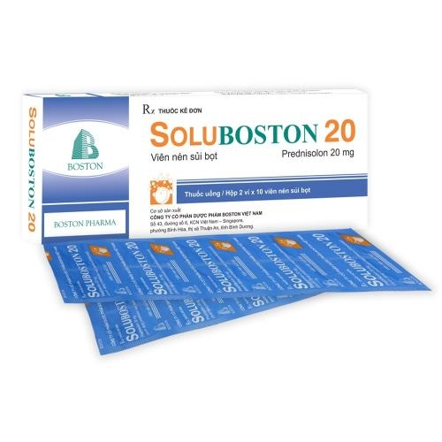 Soluboston Sủi (Prednisolon 20mg) Boston (H/20V) (HỘP)