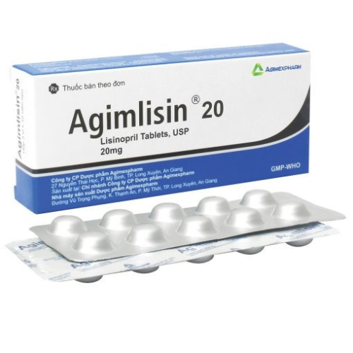 Agimlisin Lisinopril 20mg Agimexpharm (H/30v) (HỘP)
