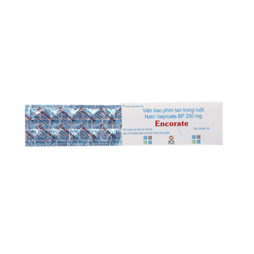 Encorate Valproate 200mg Sunpharma (H/100v) (HỘP)