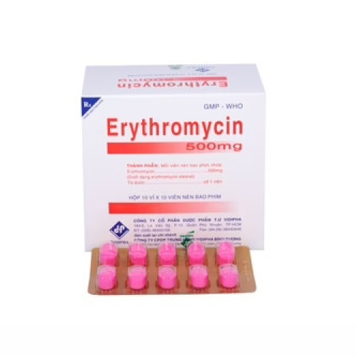 Erythromycin 500mg Vidipha (H/100v) (HỘP)