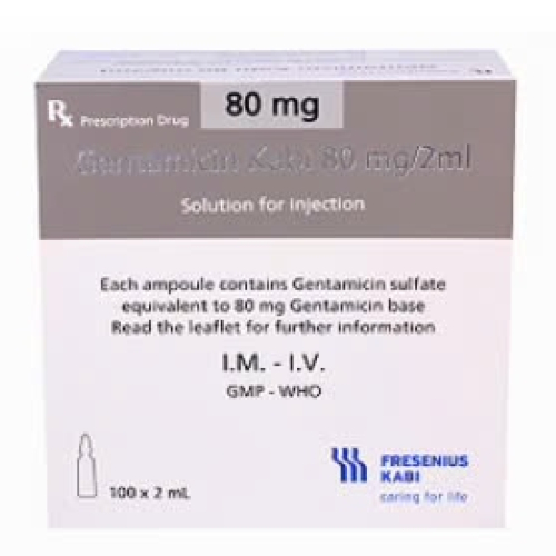 Gentamicin 80mg/2ml inj kabi (h/100o/2ml) (HỘP)